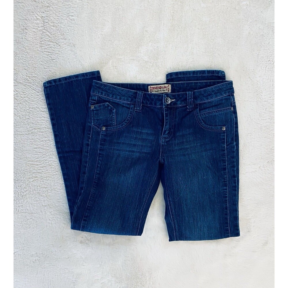 Y2K Peace Love Vanilla Star Low Rise Straight Leg Jeans Size 13
